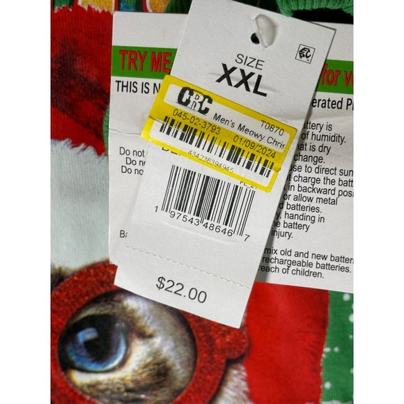 Meowy Men's Christmas Graphic Pullover Sweatshirt, Makes Noise! Size XXL, NWT - Picture 3 of 5